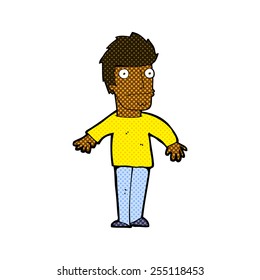 retro comic book style cartoon worried man
