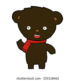 retro comic book style cartoon cute black bear