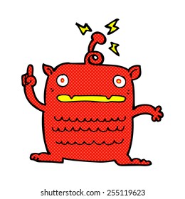 retro comic book style cartoon weird little alien