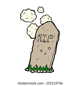 retro comic book style cartoon spooky grave