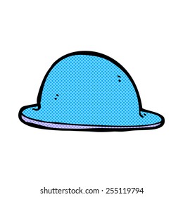 Retro-Comicbuch-Stil Cartoon roter Bowler-Hut