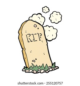 retro comic book style cartoon spooky grave