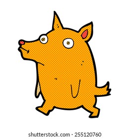 caricatura estilo libro de historietas retro perro pequeño divertido
