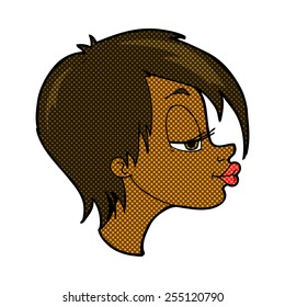 caricatura estilo libro de historietas retro linda mujer