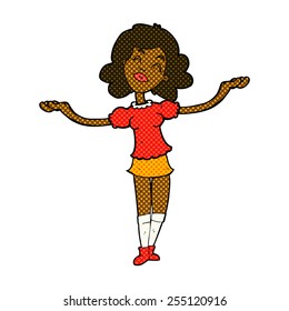 caricatura estilo libro de historietas retro elogiando a una mujer