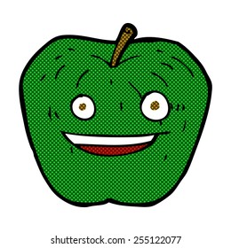 manzana de dibujos animados estilo libro de historietas retro