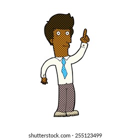 retro comic book style cartoon friendly man with idea