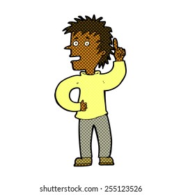 retro comic book style cartoon boy with idea
