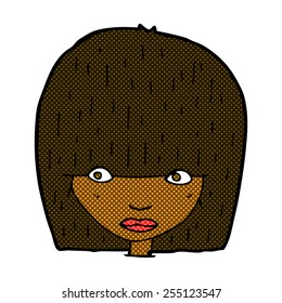 retro comic book style cartoon staring woman
