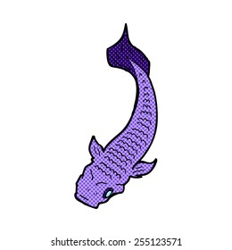 retro comic book style cartoon fish
