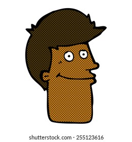 retro comic book style cartoon smiling man