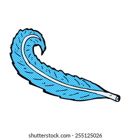 retro comic book style cartoon feather