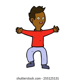 caricatura estilo libro de historietas retro hombre presa del pánico