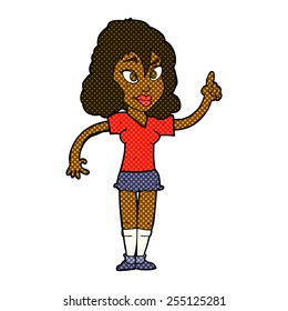 retro comic book style cartoon pretty woman with idea