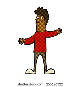 retro comic book style cartoon happy man