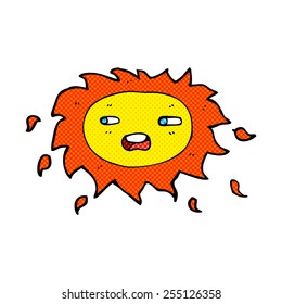 retro comic book style cartoon sad sun