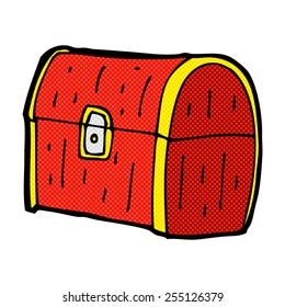 retro comic book style cartoon treasure chest