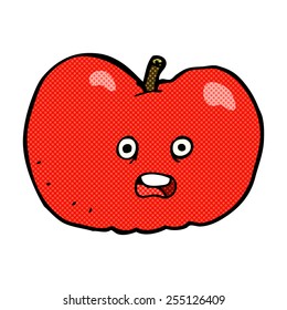retro comic book style cartoon apple