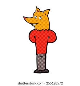 retro comic book style cartoon fox man