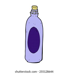 retro comic book style cartoon traditional bottle