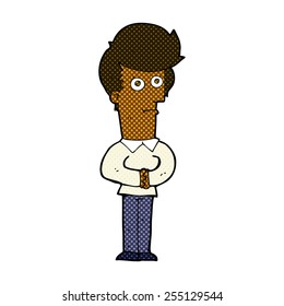 retro comic book style cartoon man staring