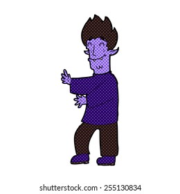 retro comic book style cartoon excited vampire
