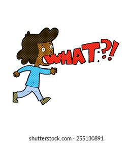 retro comic book style cartoon woman shouting what