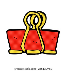 retro comic book style cartoon brass clip
