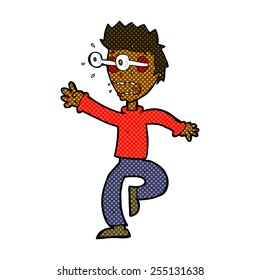 retro comic book style cartoon terrified man with eyes popping out