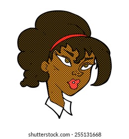 retro comic book style cartoon pretty woman