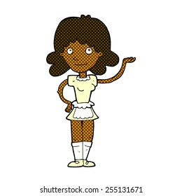 retro comic book style cartoon maid