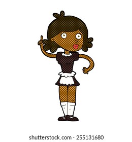 retro comic book style cartoon surprised maid