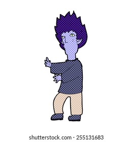 retro comic book style cartoon vampire man