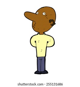 retro comic book style cartoon balding man