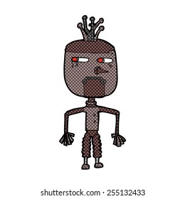 robot de dibujos animados estilo libro de historietas retro