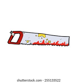 retro comic book style cartoon rusty old surgeons saw