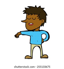 retro comic book style cartoon man making dismissive gesture