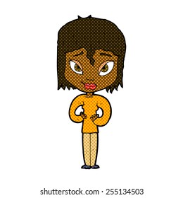 estilo de quadrinhos retrô desenho animado mulher satisfeita