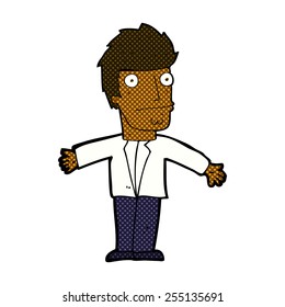 retro comic book style cartoon confused man