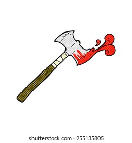 retro comic book style cartoon double sided axe