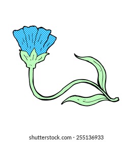 flor de dibujos animados estilo libro de historietas retro