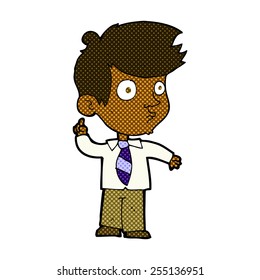 niño de caricatura estilo libro de historietas retro haciendo preguntas