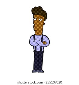 retro comic book style cartoon unimpressed man