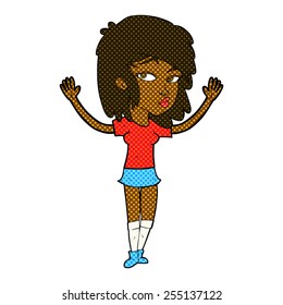 caricatura estilo libro de historietas retro linda chica