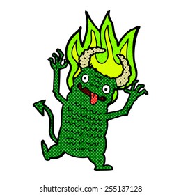 retro comic book style cartoon demon