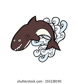 retro comic book style cartoon shark