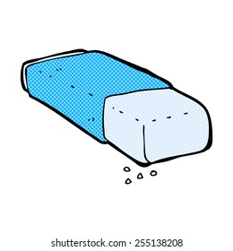 borrador de lápiz de dibujos animados estilo historieta retro