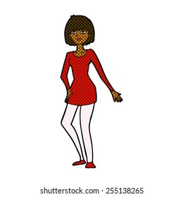 caricatura estilo libro de historietas retro mujer vestida