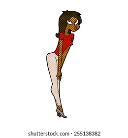 retro comic book style cartoon attractive girl