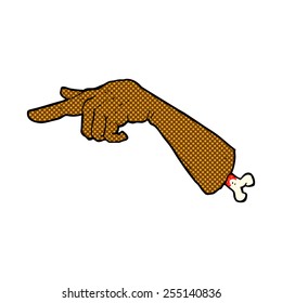 retro comic book style cartoon severed pointing hand